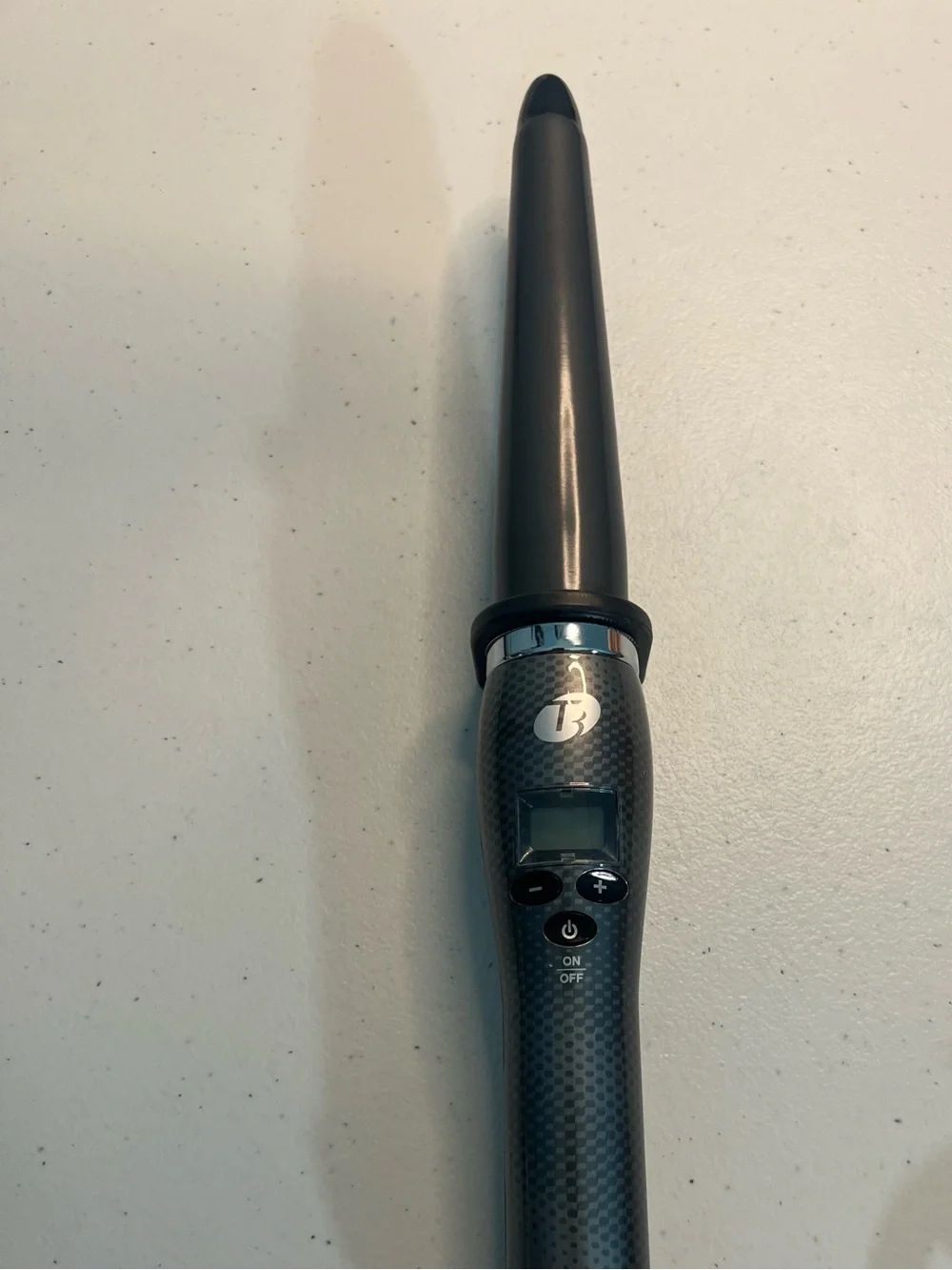 T3 Black Conical Curling Wand with Digital Controls 1.25”